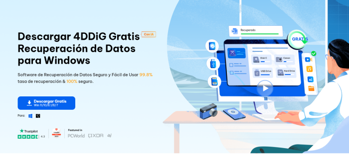 Software gratuito de recuperación de disco duro 4ddig
