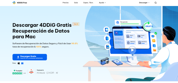 Recuperación de datos gratuita 4ddig para Mac
