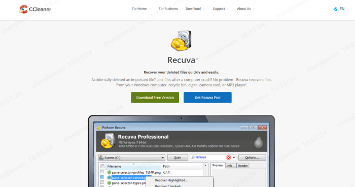 software de recuperación de disco duro gratuito recuva