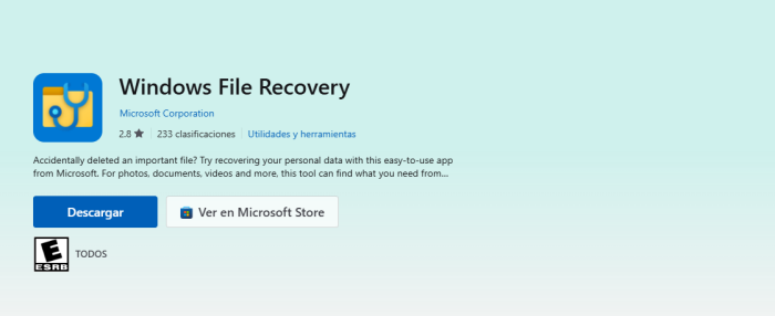 software de recuperación de archivos de Windows